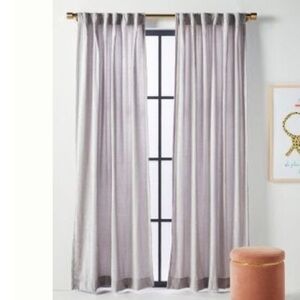 Anthropologie SET of 2 chenille panels light gray in original packaging 108”x50”